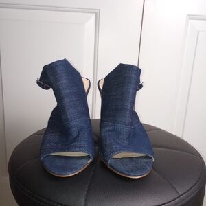 Nine West Blue Denim Wedges